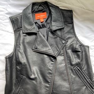 Faux leather vest